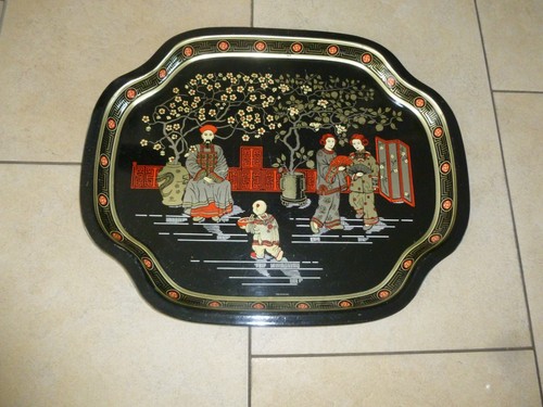 Vintage metall tablett tray - metall,